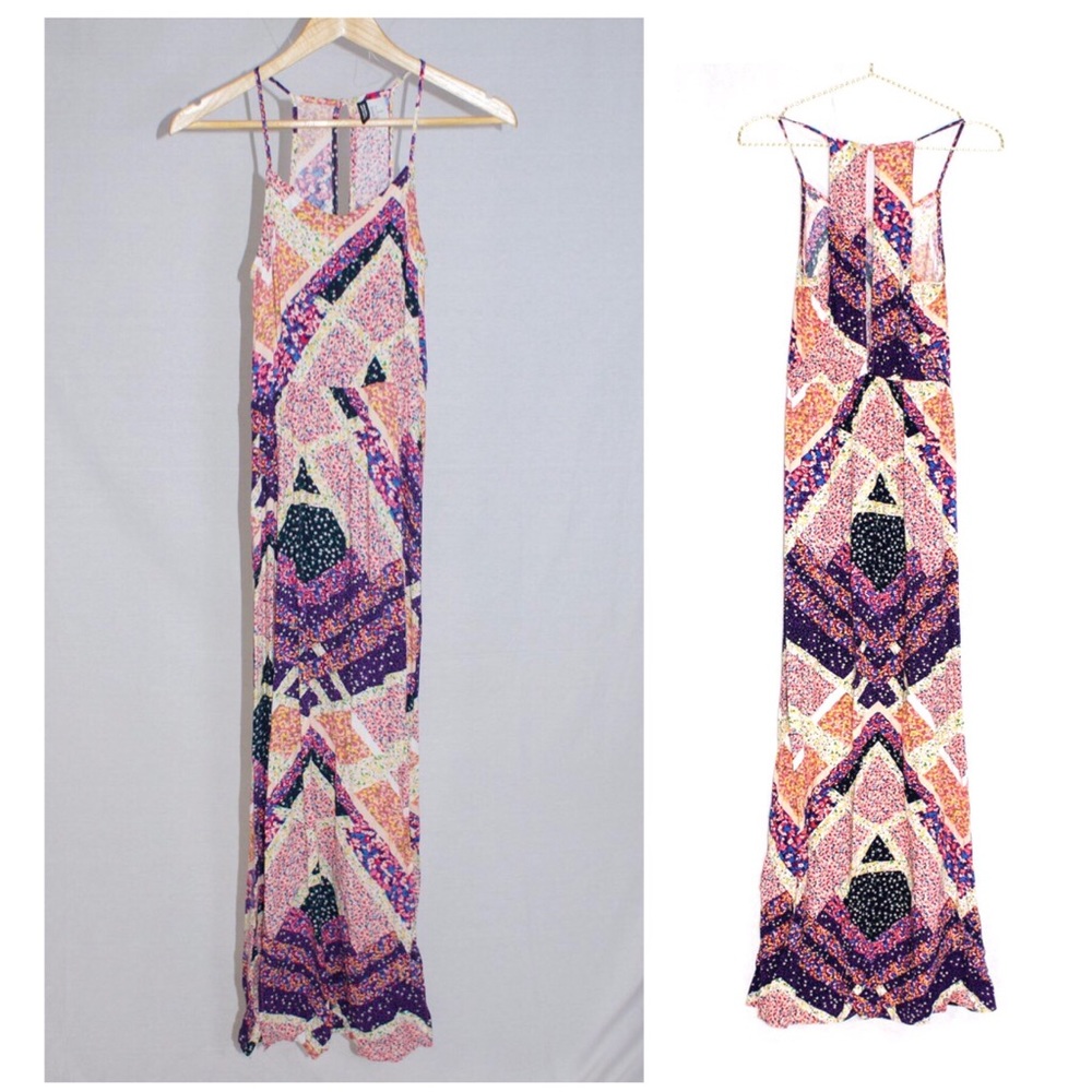 H&M Floral Patchwork Maxi Dress Size 4